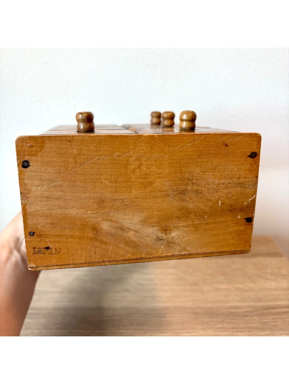 Vintage Handmade Wooden Sewing Notions Cabinet 6 Drawer Folk Art Buttons Storage